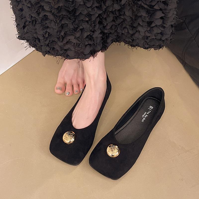 Single shoes women's 2025 spring and autumn new inner height-increasing temperament flat shoes soft-soled shoes