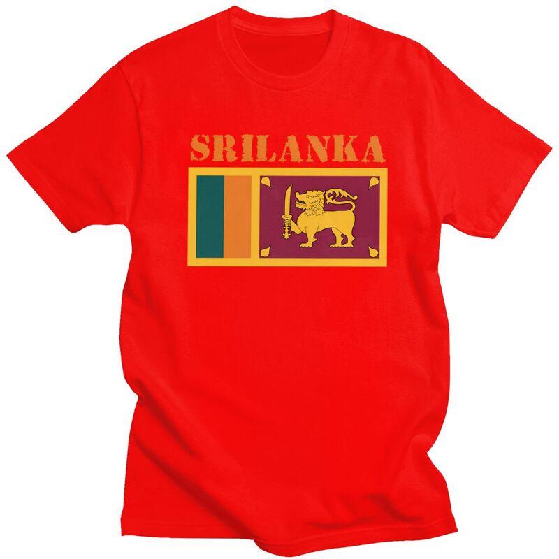 Custom Sri Lanka Flag Tshirts for Men Short Sleeves Leisure T Shirt Tshirt Pure Cotton Tees Gift S