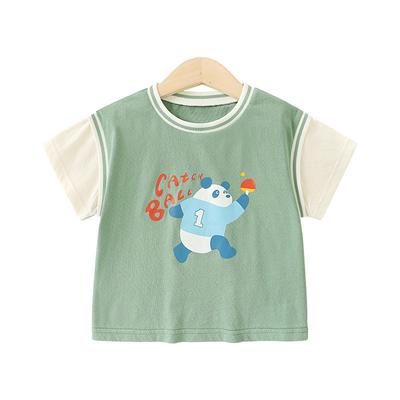 Babykleidung Lässige Kurzarm-T-Shirts Sommerkleidung Jungen Mädchen Baby Kinder Kinder Sommer Halbarm-Oberteile