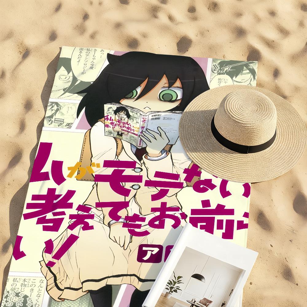 Watamote Tomoko Kuroki Towel Soft Pool Gift For Travel Gym Shower Camping Quick Dry Sports Large Beach Towels