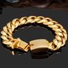 17MM Thick 316L Stainless Steel Cuban Link Chain Luxury Gold Color Men's Bracelet Minimalist Retro Male Jewelry Gifts