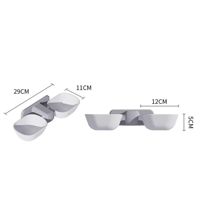 Wall Mounted Cat Bowl Double Pet Feeding Bowls Hanging Water Bowl Removable Design for Feeding Multiple Pets at Home
