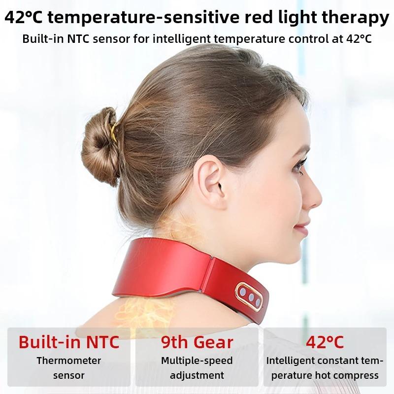 Intelligent Electric Neck Massager 6 Modes 9 Adjustable Speeds Neck and Shoulder Massage Relieves Fatigue Automatic Heating