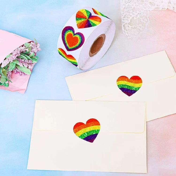 500Pcs Valentines Day Heart Sticker Self-Adhesive Wrapping Labels 25mm 38mm Valentines Sticker for Packaging Decoration