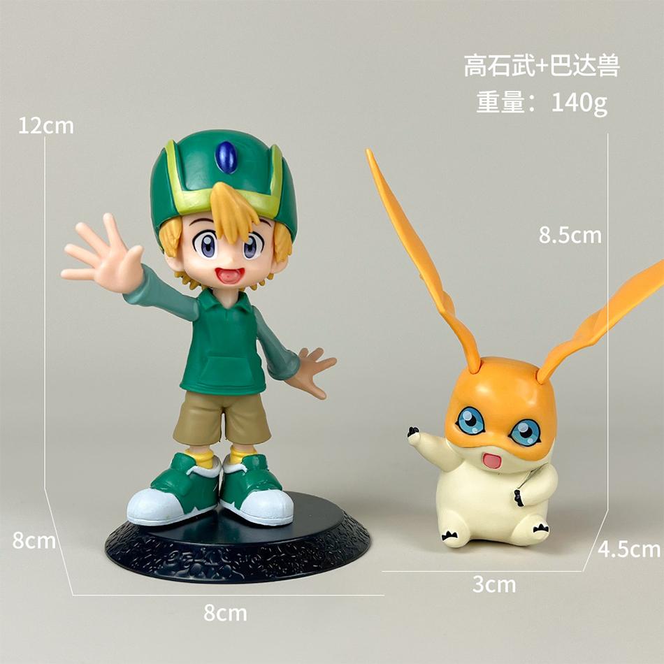 8 vnt. Anime Digimon Adventure figūrėlės Yagami Taichi Ishida Yamato Yagami Hikari Takaishi Takeru Veiksmo modelis PVC dekoracijos Žaislai
