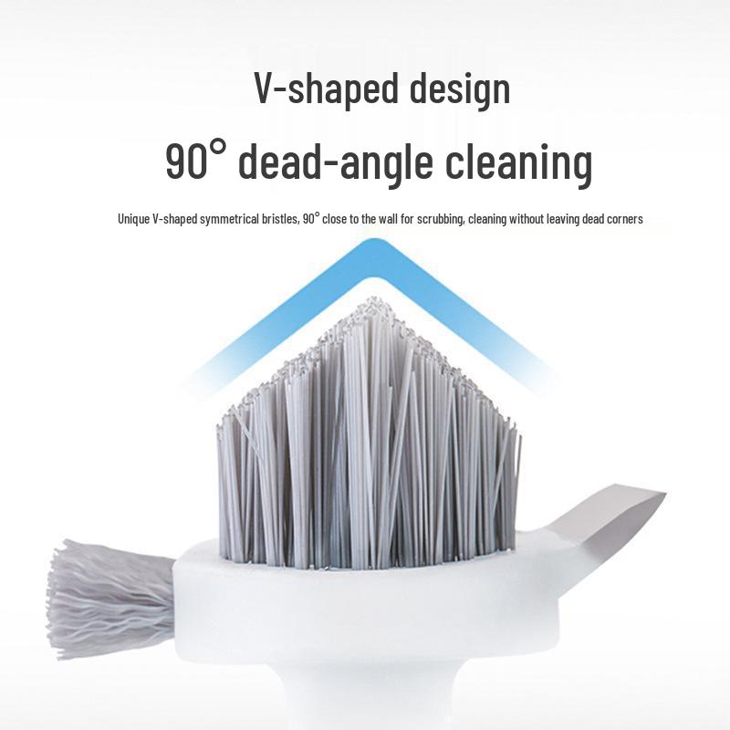 Integrated Crevice & Floor Gap Cleaning Brush for Bathroom & Toilets