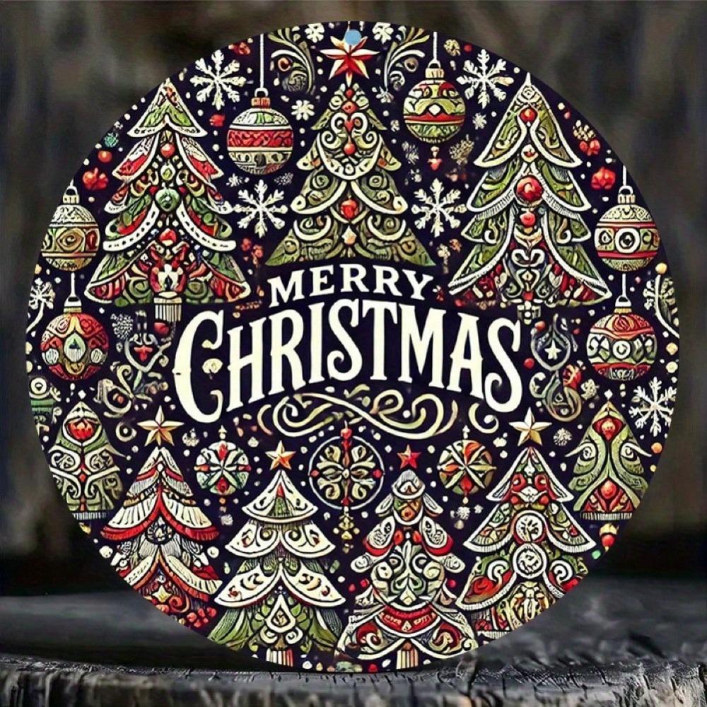 Iron Tin Sign Art 8x8 Inch Vintage Christmas Holiday Decor Metal Wall Painting Home Bar Cafe Gift