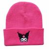 Men's and Women's Autumn and Winter Cartoon Knitted Hats with Kuromi Embroidery, Warm Beanie Hats for Students