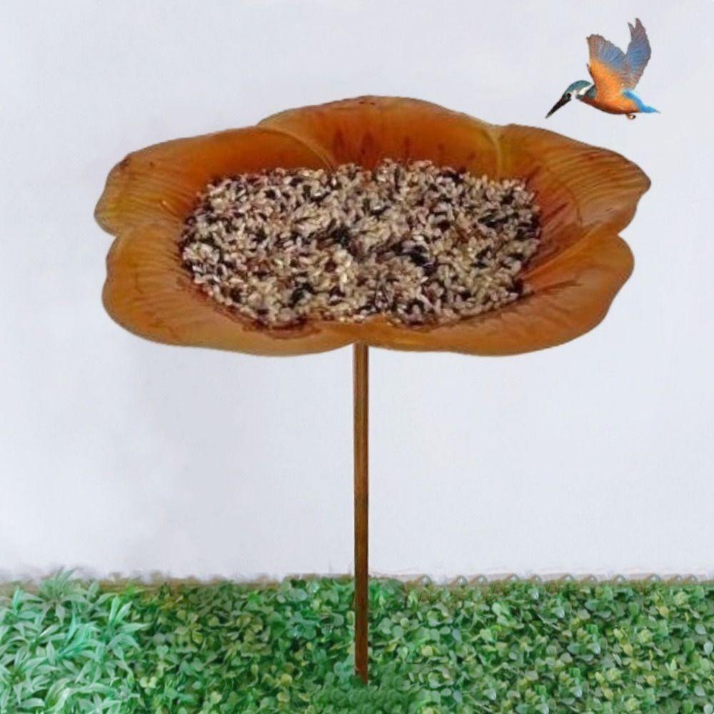 Flower Shaped Bird Feeder Plugin Large Capacity Bird Water Bowl Bird Feeding Dish  Hummingbird