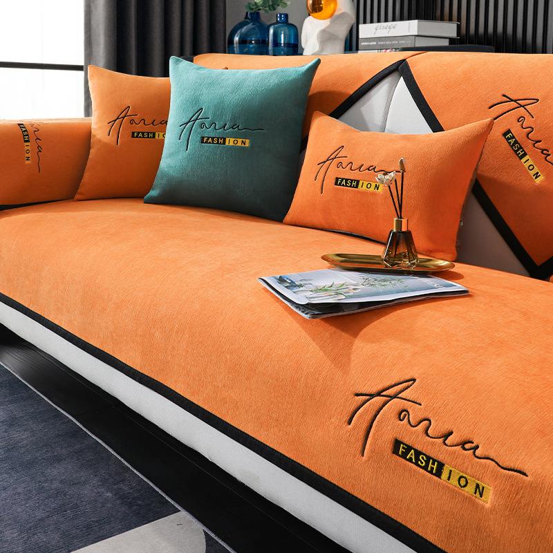 Chenille Sofa Cushion Four Seasons Universal Non-Slip Simple Modern Cushion Affordable Luxury Style Western Style Sofa Cover Cover Cloth