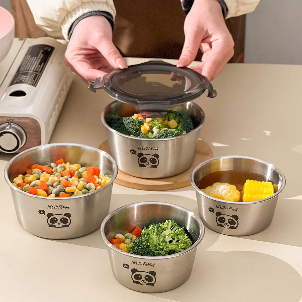 WORTHBUY 304 Stainless Steel Sealed Food Container Stackable Fridge Fruit Vegetable Meat Fresh-keeping Box Microwave&Oven Safe