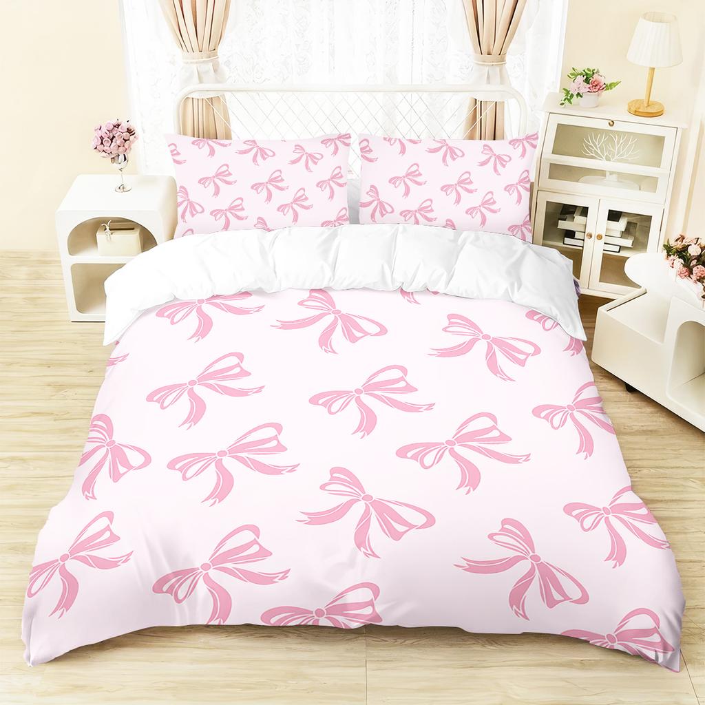 3pcs Butterfly pattern bedding set 1 quilt cover+2 pillowcases soft bedroom decoration suitable for girls and women bedroom
