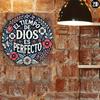 Spanish Quote Metal Sign El Tiempo De Dios Es Perfecto 7.8 Inch Wall Art Decor Home Cafe Bar
