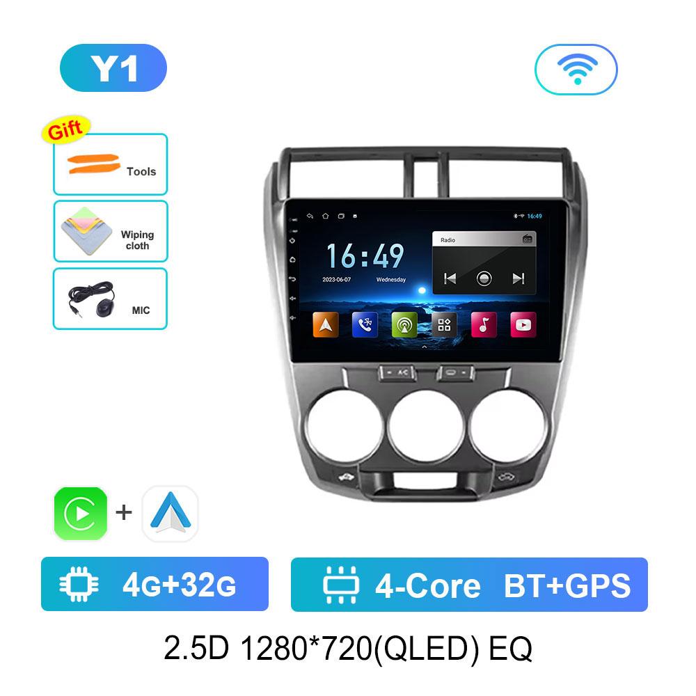 for Honda City 2008 - 2014 Android 14 Intelligent System Car Radio Multimedia Video Player 4G GPS Navi WiFi Split Screen