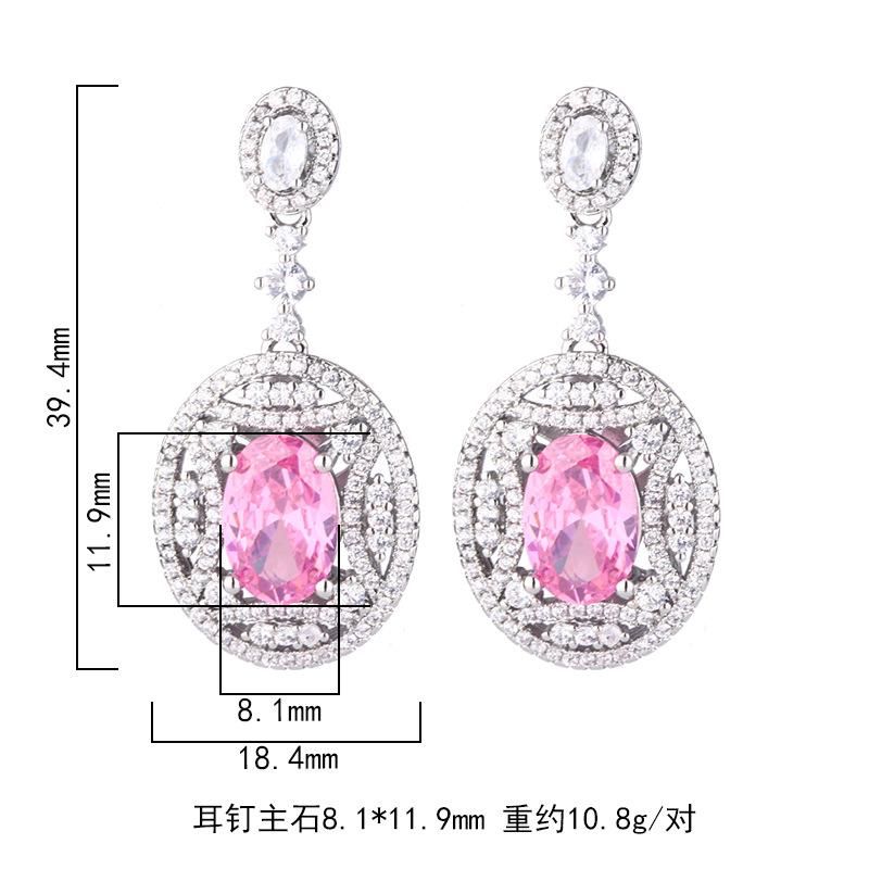 New Earrings Accessories Fashion Colorful Treasure S925 Silver Needle Light Luxury High-end Versatile Zircon Hollow Women's