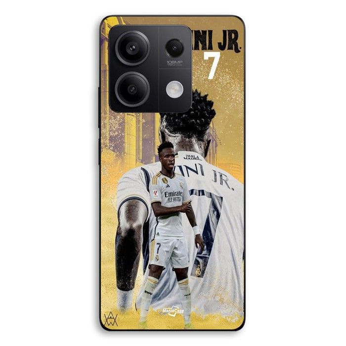 Coque de téléphone - MANIACASE - Xiaomi Redmi Note 13 5G - Silicone TPU - Vinicius JR Real Madrid 7 - Noir