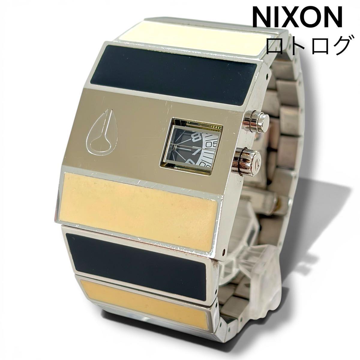 Used NIXON ROTROG watch silver x black x beige