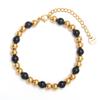 Classic Adjustable Gold, Silver, and Black Stainless Steel Beaded Bracelet (10/8/6/4MM)