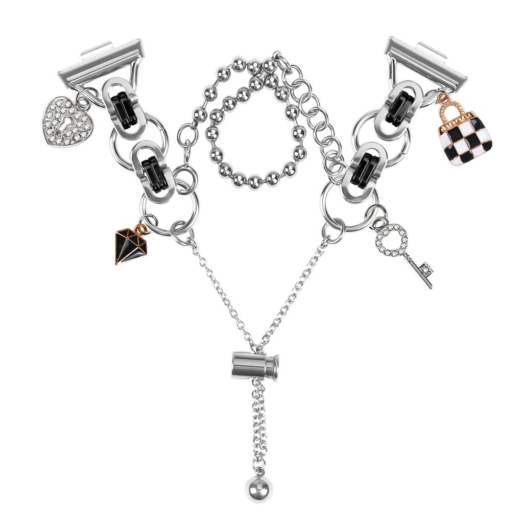 Galwanizowany Metalowy Pasek z Podwójnym Ogniwem do Huawei Watch Fit 3/Watch 4/4 Pro Pasek do Zegarka Sznurek Regulowany