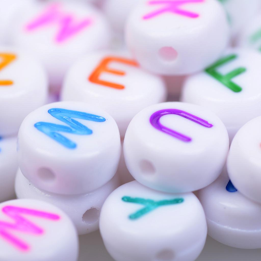 200 Pcs Colorful Acrylic Beads Charm Alphabet Letter Bead DIY Jewelry 1  Clear Multicolor