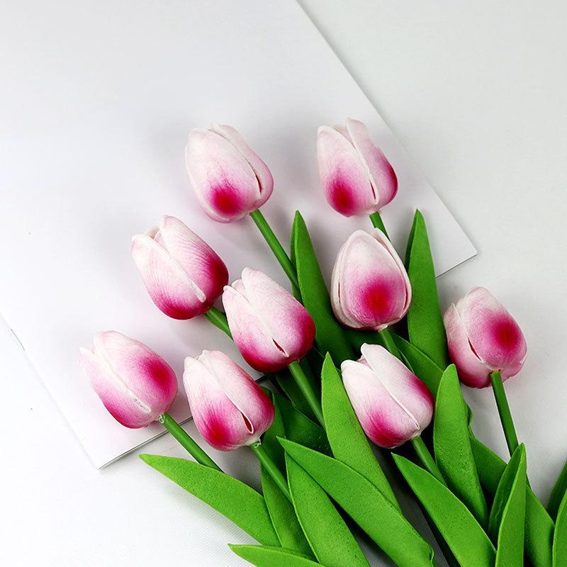 1PC 34cm PU Tulip Real Touch Artificial Flowers Tulip Bouquet for Christmas Halloween Wedding Home Party Decoration Fake Flowers