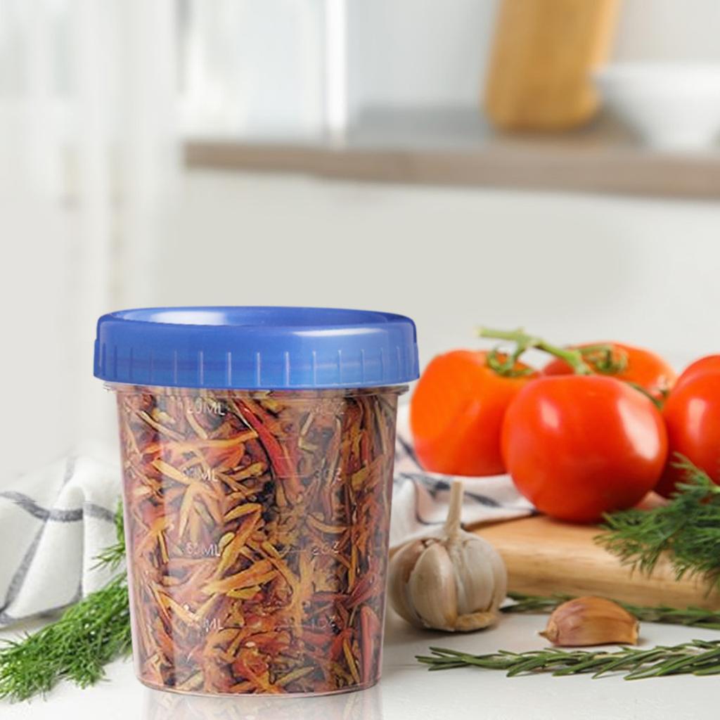 Nádoba, Malá nádoba s víčkem, Spirálové víčko, Nepropustná, Opakovaně použitelná, Stohovatelná plastová nádobka na dip