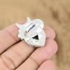Natural Abalone Shell Promise Cresent Moon Adjustable Ring 925 Silver For Girls