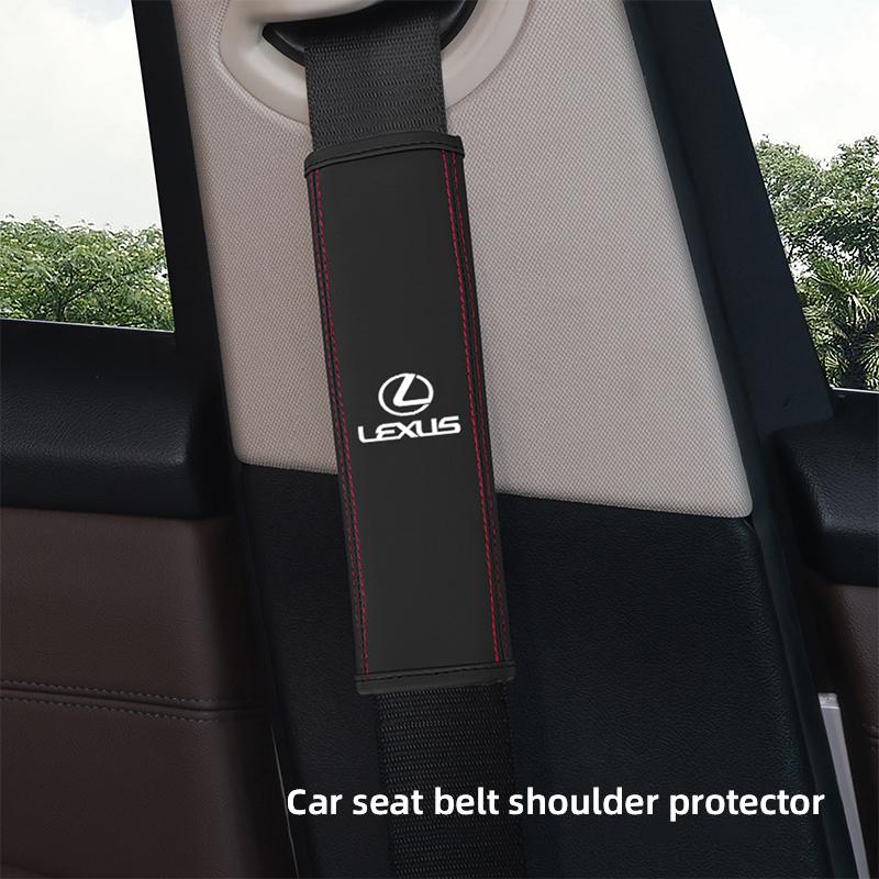 Car Leather Safety Belt Shoulder Protector For Lexus IS250 RX330 Ct200h GS Seat Belt Cover Car Interior Accessories Tissue Box