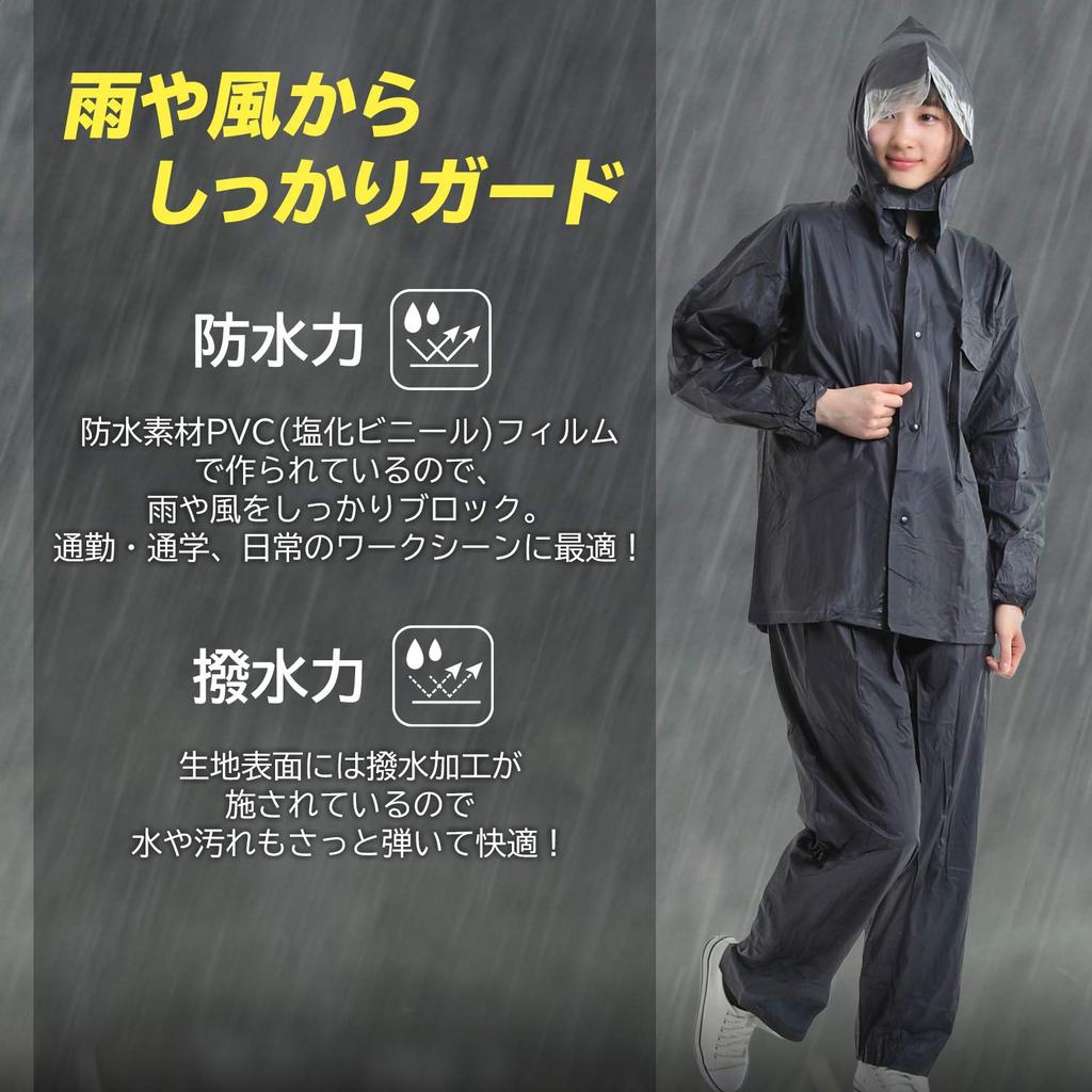 EcoRide World Raincoat, Top and Bottoms, for Men and Women, Rainwear, Rain Suit, Cycling, Motorcycle, and Mountaineering (Size L, Clear) rc_051-03