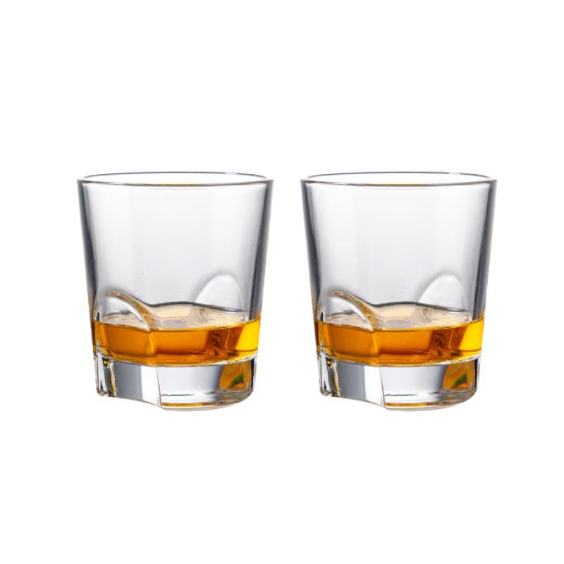 140ml/255ml 2pcs Fashion Thick Bottomed Whiskey Glasses Bar Transparent European Bourbon Brandy Foreign Wine Glasses Tasting Cup