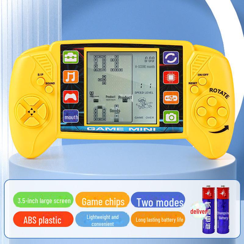 Consolă de jocuri portabilă Tetris nostalgică clasică cu ecran mare - jucărie educațională creativă pentru copii