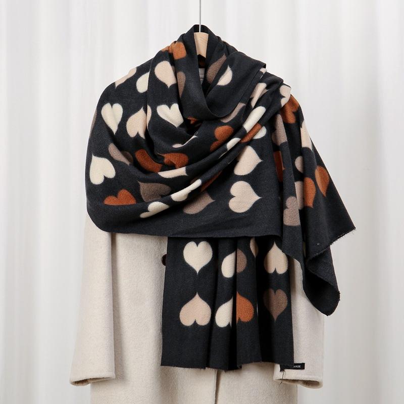 Arrange Love 70 New Autumn and Winter Skin-friendly and Warm Imitation Cashmere Printed Scarf Sweet and Versatile