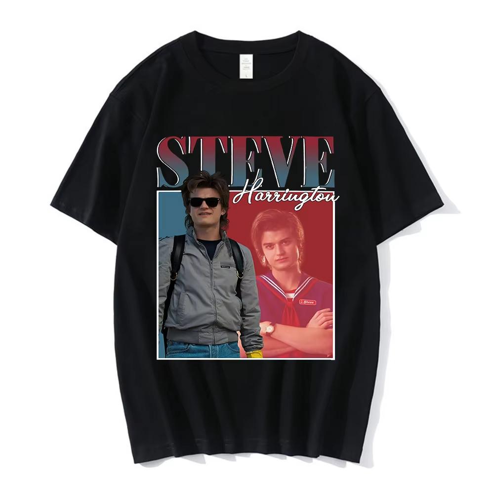 Steve Harrington Tshirts Unisexs Harajuku Graphics Print Tshirt Short Sleeve Pure Cotton Oversize Streetwear Unisex T Shirt