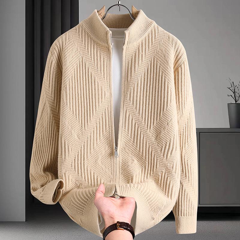 Autumn 2023 Men's Stand-Up Collar Knit Cardigan
