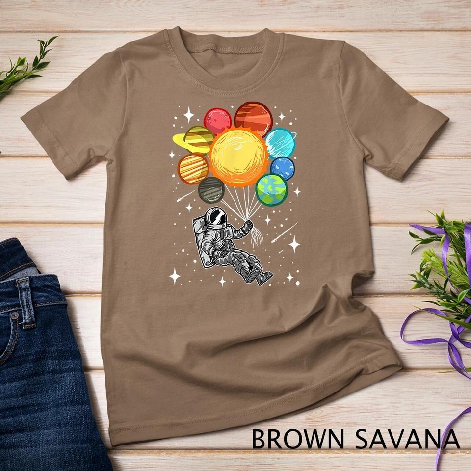 Astronaut Space Spaceman Moon Mars Balloons Planets T-Shirt Unisex T-shirt 2 4XL