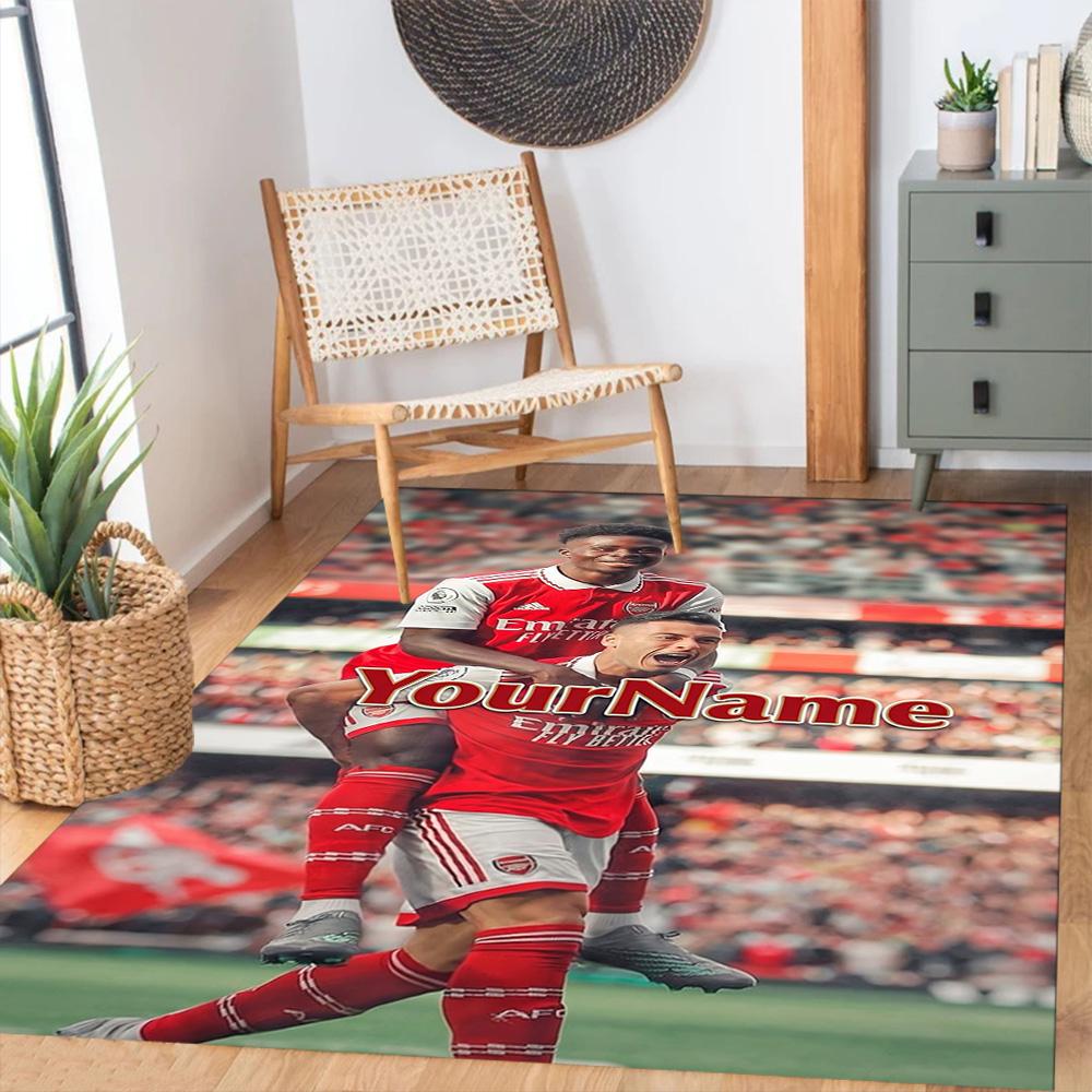 Arsenal Customize Text Floor Mat Suitable for Kitchen Foyer Dining Room Decorate room Anti-slip Rug Decorate Offices Perfect Gift for Friends & Family