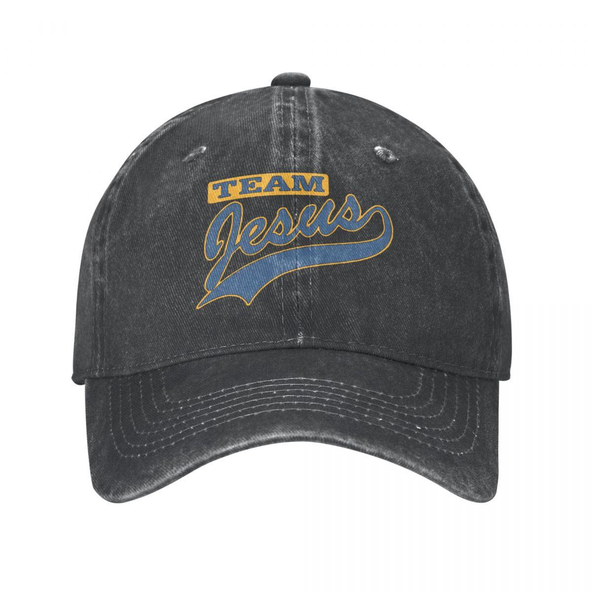 

2023 New Christian Team Jesus Denim Baseball Caps Snapback Sun Hat Жіночі Чоловіки Кепки Літні хіп-хоп Casquette One Size