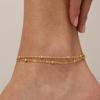 Women Anklet 2 Layers Lobster Clip Adjustable Extended Chain Waterproof Alloy Solid Color Lightweight Vacation Beach Ankle Jewelry