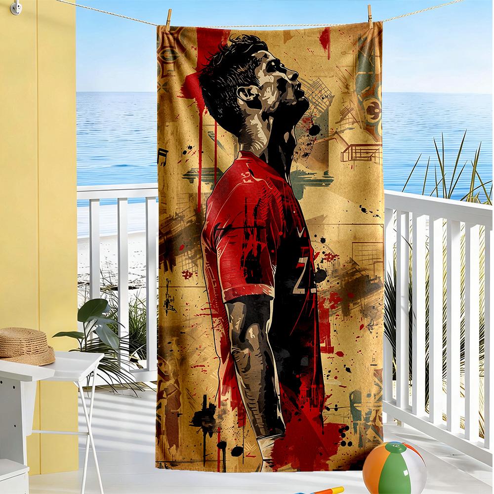 Cristiano Ronaldo Beach Towel Super Soft Microfiber Quickdry Fabric Comfortable Lightweight