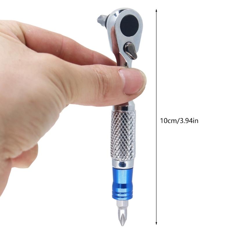 72 Tooth Mini Ratchet Wrench Spanner with Magnetic Bit Holder for Bike Repair and DIY Projects Compact Alloy Steel Tool