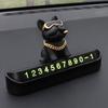 Creative Geometric French Bulldog Car Phone Holder - Stylish Temporary Parking Sign with License Plate, Available In Red or Black, Includes