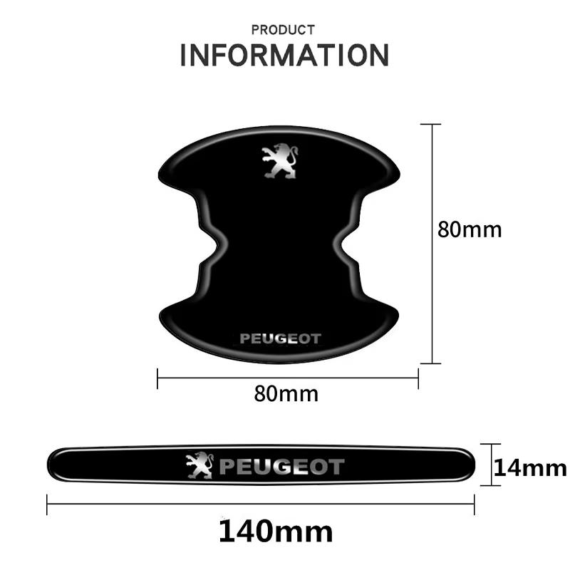 Car handle anti-collision strip door handle bowl protection K sticker suitable for Peugeot 206 307 308 3008 207 208 408 508 2008 5