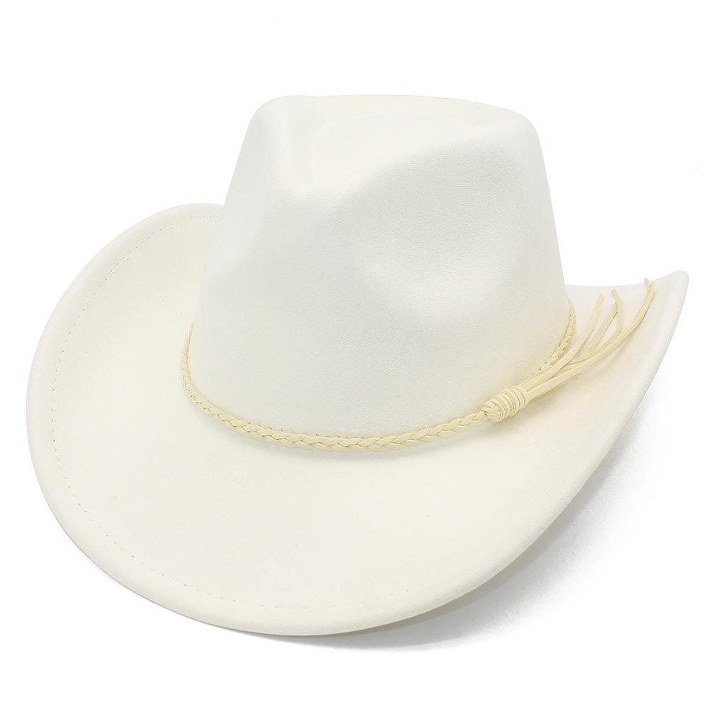 Fashion High-end Suede Men and Women Couples Curved Brim Cowboy Hat Versatile Travel Visor Vacation Jazz Hat