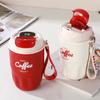 Isolierter Becher für den Außenbereich mit Griff, 360 ml Fassungsvermögen, doppelwandiges Vakuum-Isolationsdesign, Heiß-Kalt-Getränke, Langlebige Edelstahl-Wasserflasche,