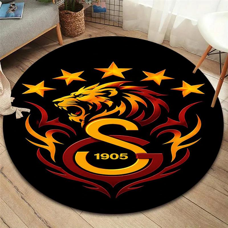 Galatasaray S Round Area Rug,Carpet Rug for Living Room Bedroom Sofa Playroom Decor,Non-slip Floor Mat