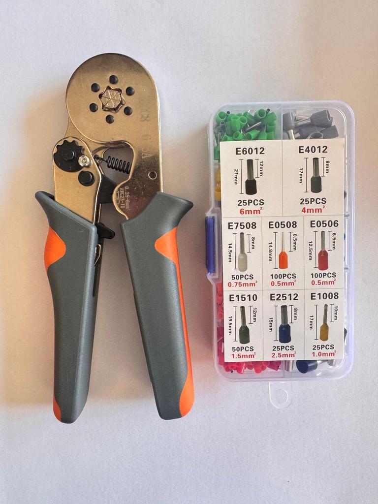 Manufacturer 6-6A European Style Tubular Terminal Crimping Pliers for Wire & Insulation, Manual Tool.