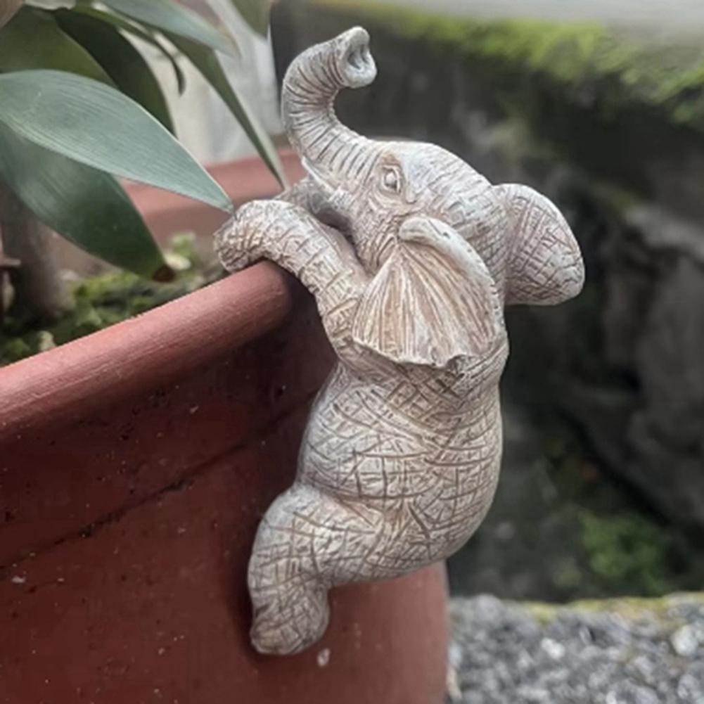 M-Modern-Elephant Hanging Flower Pot Charming Balcony & Garden Decor,Adorable Animal Sculpture, Ideal Gift For Elephant Lovers