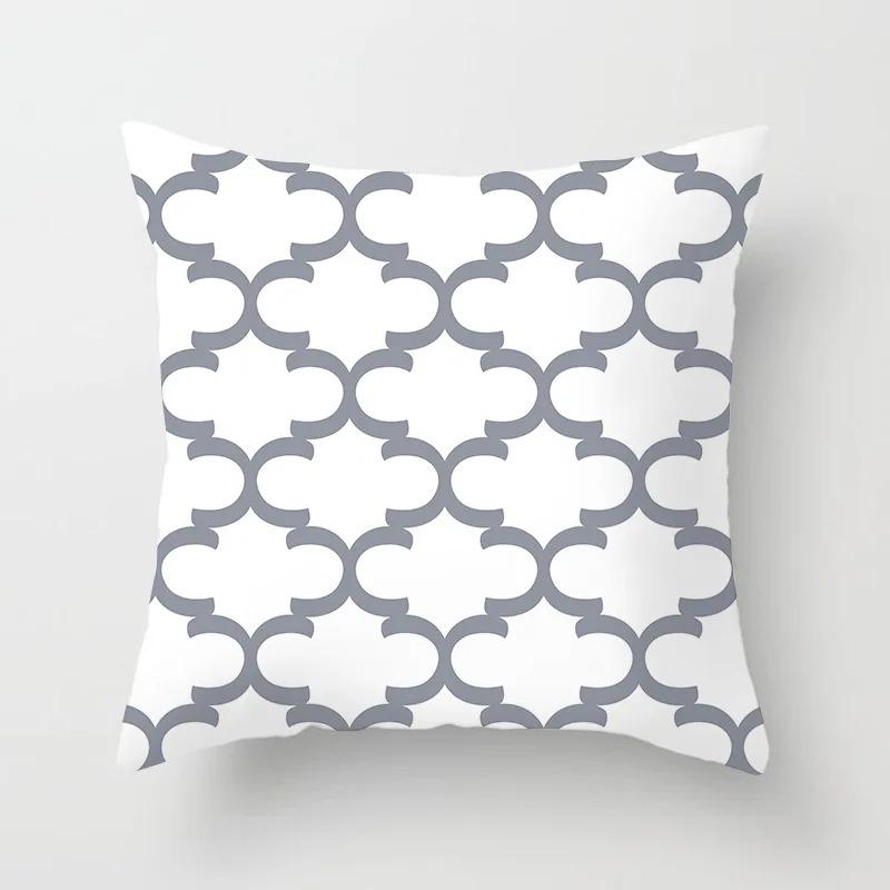 Grey Pattern Decorative Pillowcase Office Living Room Home Pillowcase Car Ornaments