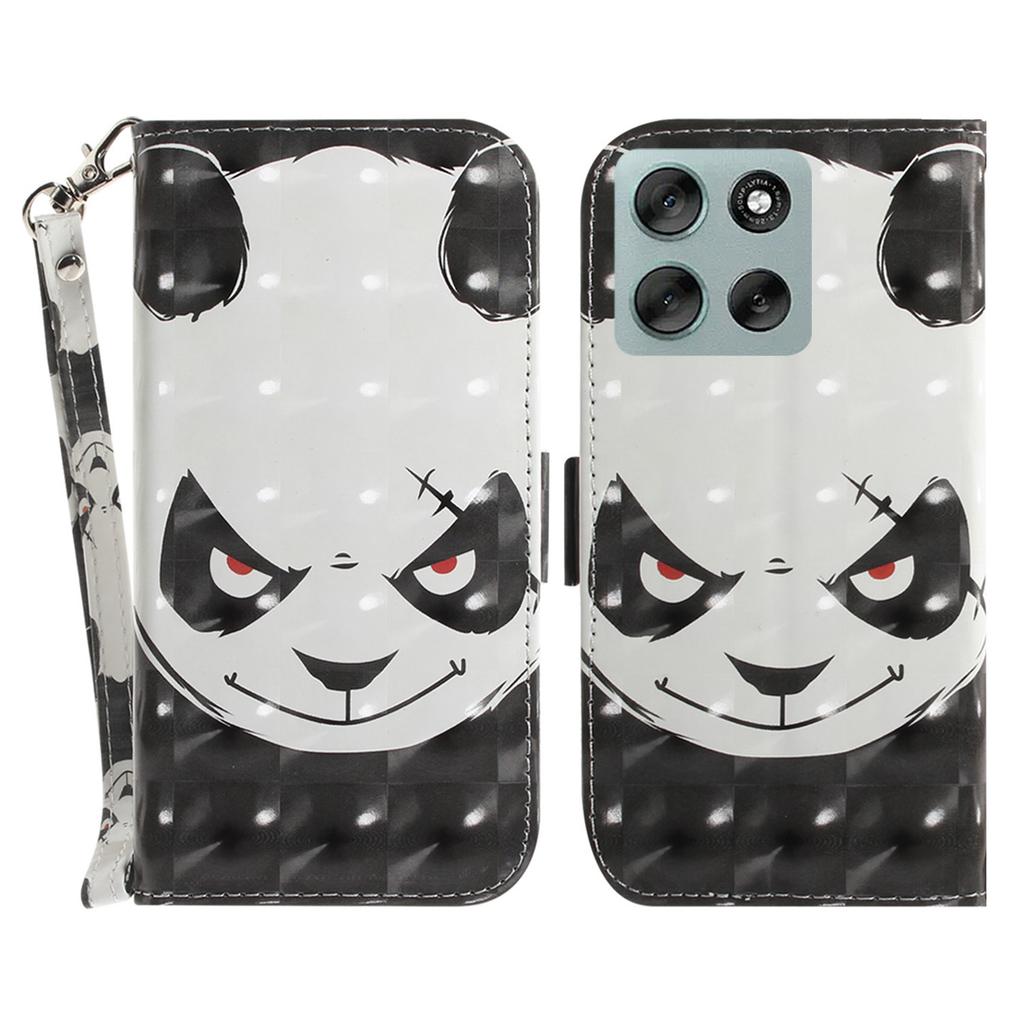 For Motorola Moto G56 5G Case Pattern Printing Leather Wallet Phone Cover with Wrist Strap