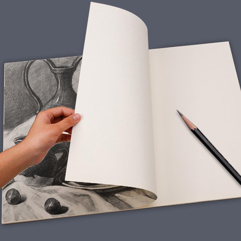 4K Thickened White Sketch Paper for Art Students - Suitable for Pencil, Watercolor, and Gouache Drawing